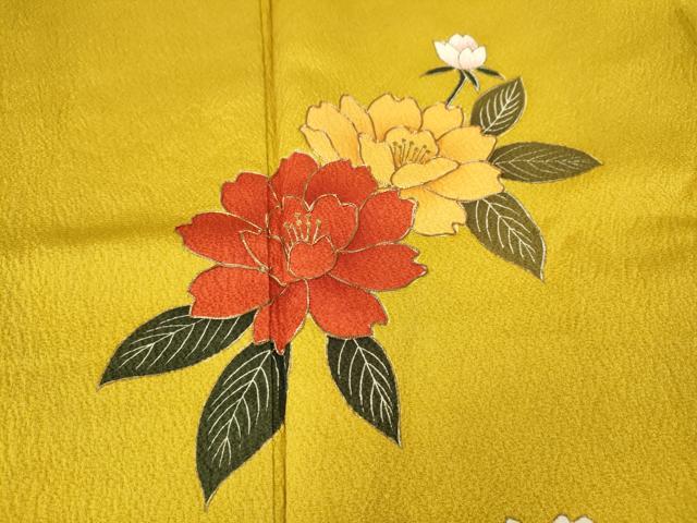 平和屋着物●豪華振袖 駒刺繍 舞花文 暈し染め 金彩 十二単風 正絹 逸品 CABJ6431ut