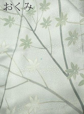 平和屋着物●訪問着 作家物 枝葉文 銀彩 仮絵羽 正絹 逸品 未使用 CABJ6437ut