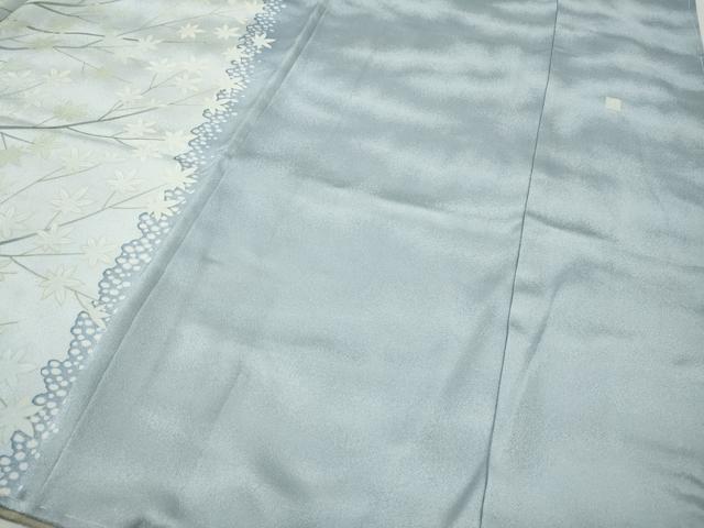 平和屋着物●訪問着 作家物 枝葉文 銀彩 仮絵羽 正絹 逸品 未使用 CABJ6437ut
