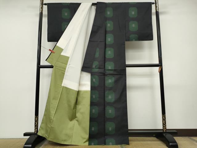 平和屋着物●本場大島紬 7マルキ 地空き 草花文 正絹 逸品 CABJ6442ut