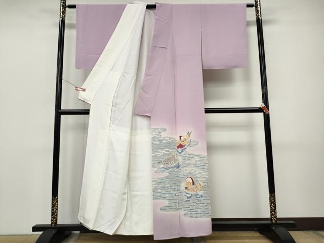 平和屋着物●京都府指定無形文化財 染色作家 小倉建亮の弟子 市瀬史郎 色留袖 絞り 流水鴛鴦文 暈し染め 金彩 逸品 CABJ6444ut