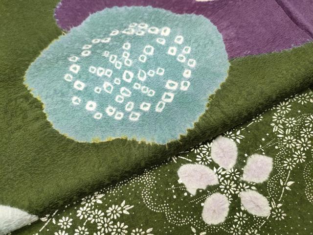 平和屋着物●豪華振袖 絞り 刺繍 舞花文 金彩 正絹 逸品 CABJ6447ut