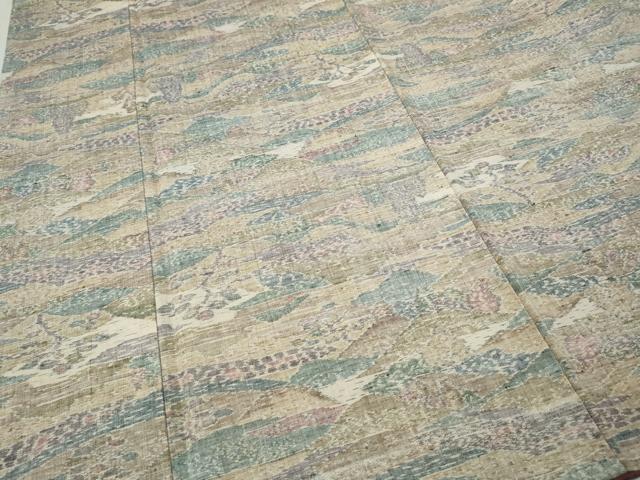 平和屋着物●上質な紬 遠山草木文 正絹 逸品 未使用 CABJ6453ut