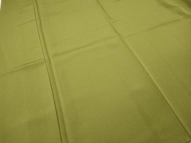 平和屋着物●上質な色無地 鶯色 正絹 逸品 未使用 CABJ6458ut