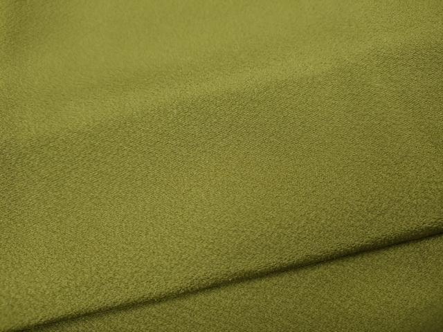 平和屋着物●上質な色無地 鶯色 正絹 逸品 未使用 CABJ6458ut