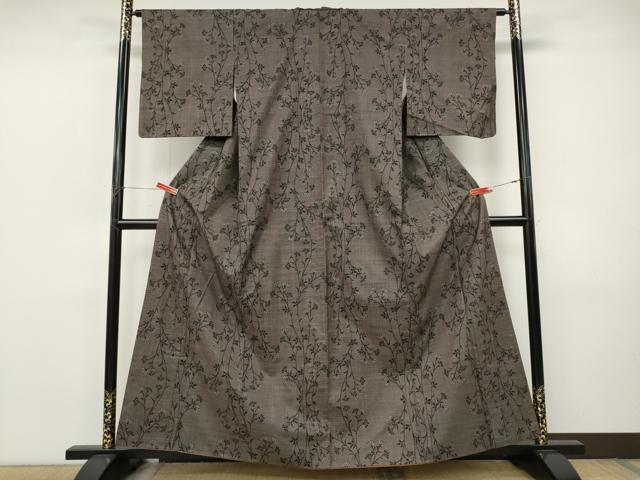 平和屋着物●本場大島紬 7マルキ 枝花文 正絹 逸品 CABJ6461ut