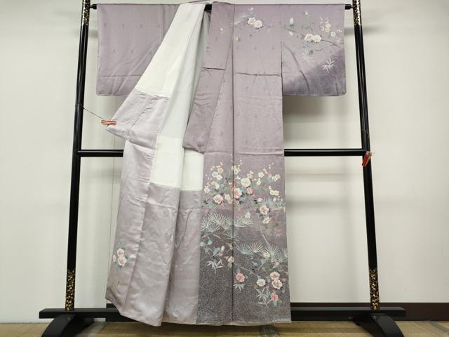 平和屋着物●訪問着 友禅 枝花文 たたき染め 正絹 逸品 未使用 CABJ6466ut