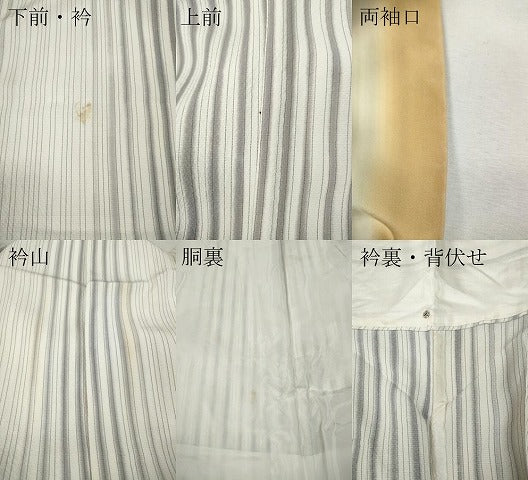 平和屋着物●訪問着 駒刺繍 縞 吉祥文 金銀彩 正絹 逸品 CABJ6482ut