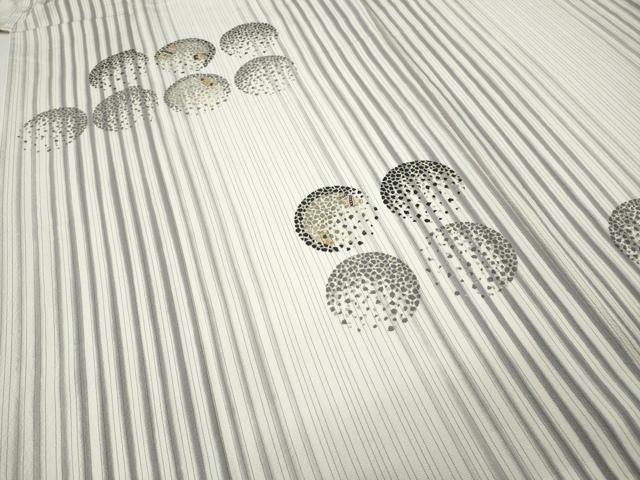 平和屋着物●訪問着 駒刺繍 縞 吉祥文 金銀彩 正絹 逸品 CABJ6482ut