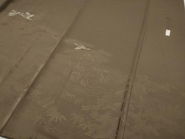 平和屋着物●本加賀友禅作家 押田正義監修 色留袖 飛鶴御所車花地紋 憲法色 正絹 逸品 CABJ6483ut