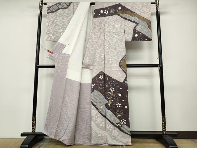 平和屋着物●訪問着 絞り 刺繍 道長舞花文 金彩 正絹 逸品 CABJ6490ut