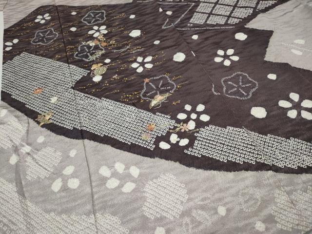 平和屋着物●訪問着 絞り 刺繍 道長舞花文 金彩 正絹 逸品 CABJ6490ut