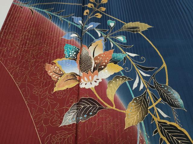 平和屋着物●染織作家 染織デザイナー 大島明 訪問着 更紗花文 暈し染め 金彩 正絹 逸品 未使用 CABJ6491ut