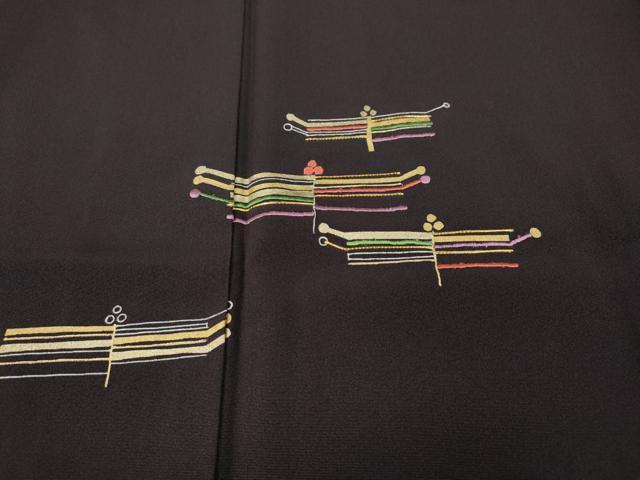 平和屋着物●訪問着 駒刺繍 吉祥花文 暈し染め 金彩 正絹 逸品 CABJ6496ut