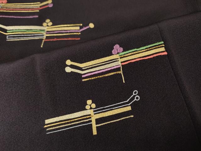 平和屋着物●訪問着 駒刺繍 吉祥花文 暈し染め 金彩 正絹 逸品 CABJ6496ut
