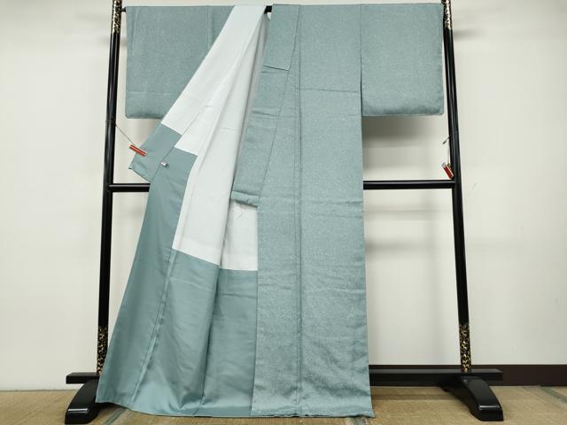 平和屋着物●名門・上野家 四代目 上野真(二代目 上野為二) 小紋 霞文 舞花地紋 正絹 逸品 未使用 CABJ6500ut
