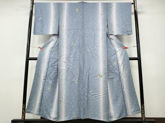 平和屋着物●伝統工芸作家 狩野嘉一郎 小紋 源氏香花文 暈し染め 正絹 逸品 未使用 CABJ6505ut