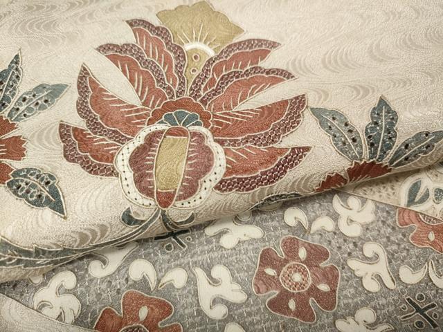 平和屋着物●中国三大刺繍 スワトウ刺繍 総刺繍 訪問着 向かい鳥鹿更紗花文 暈し染め 正絹 逸品 CABJ6518ut