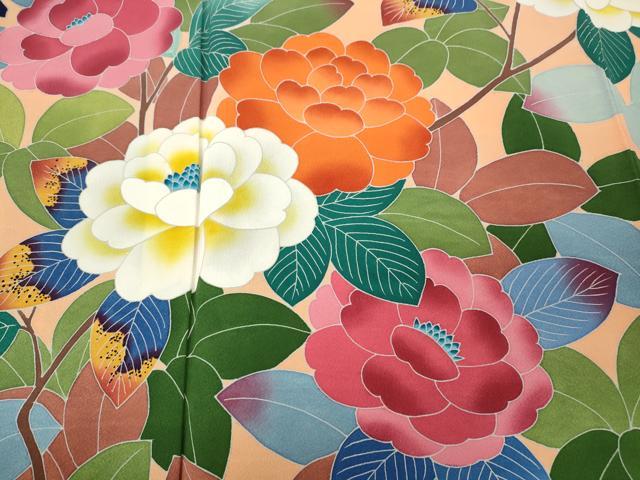 平和屋着物●豪華振袖 友禅 作家物 枝花文 正絹 逸品 CABJ6519ut