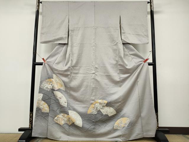平和屋着物●豪華色留袖 立波地紙花文 暈し染め 金彩 正絹 逸品 CABJ6521ut