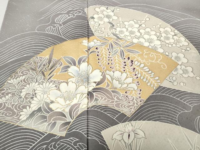 平和屋着物●豪華色留袖 立波地紙花文 暈し染め 金彩 正絹 逸品 CABJ6521ut