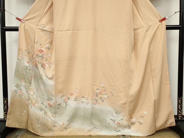 平和屋着物●訪問着 枝花文 暈し染め 正絹 逸品 CABJ6522ut