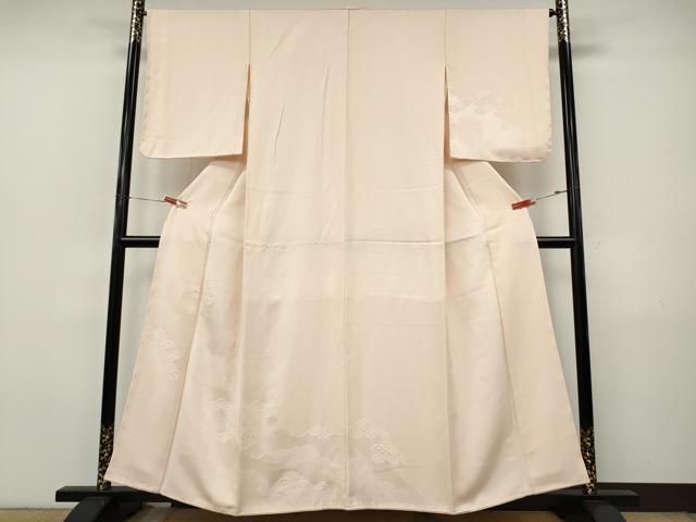 平和屋着物●無地絵羽訪問着 道長七宝青海波地紋 桜色 正絹 逸品 CABJ6531ut