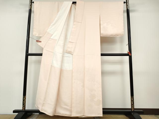 平和屋着物●無地絵羽訪問着 道長七宝青海波地紋 桜色 正絹 逸品 CABJ6531ut