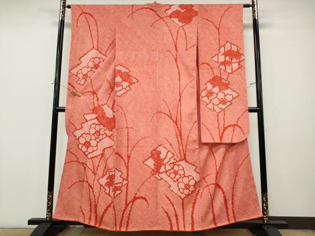平和屋着物●豪華振袖 総絞り 松皮菱草花文 正絹 逸品 CABJ6542ut