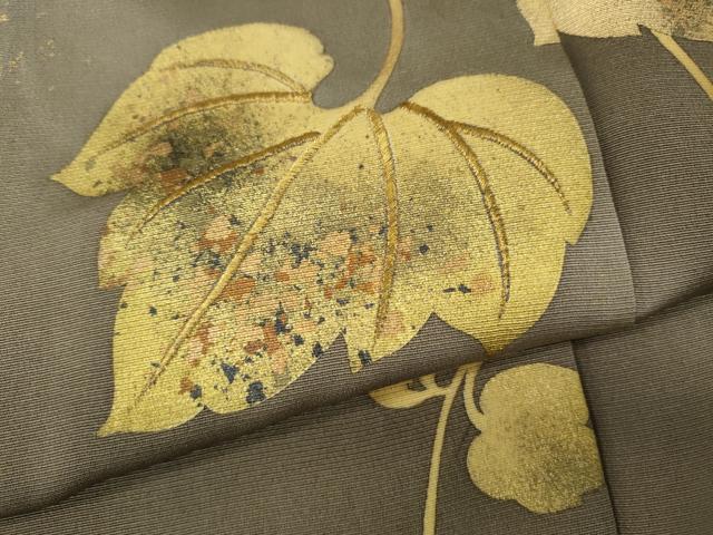 平和屋着物●皇室デザイナー 中村乃武夫 色留訪問着 刺繍 蔦の葉文 暈し染め 金彩 正絹 逸品 未使用 CABJ6554ut