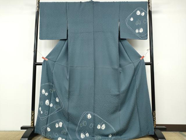 平和屋着物●訪問着 絞り 舞蝶文 金彩 正絹 逸品 未使用 CABJ6556ut