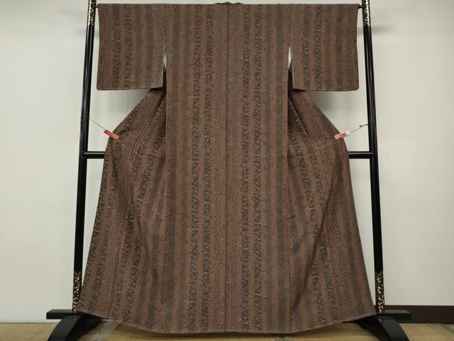 平和屋着物●上質な小紋 草花間道 正絹 逸品 CABJ6557ut