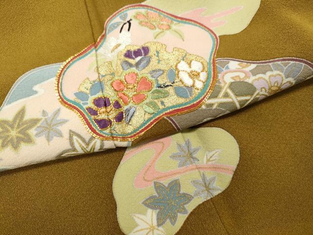 平和屋着物●訪問着 駒刺繍 舞花文 金彩 正絹 逸品 CABJ6562ut