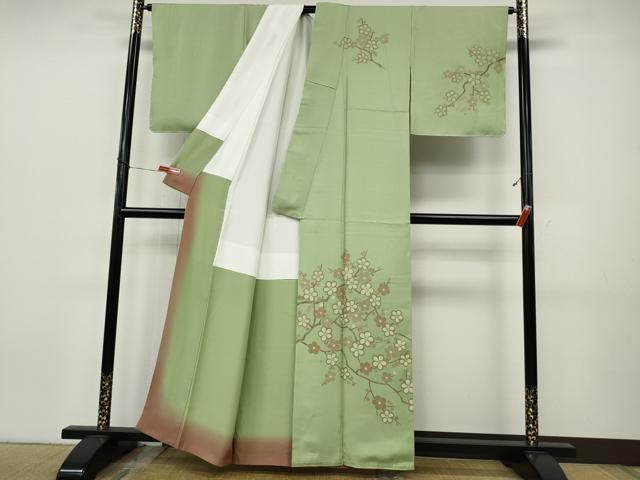 平和屋着物●訪問着 駒刺繍 枝花文 金彩 正絹 逸品 未使用 CABJ6567ut