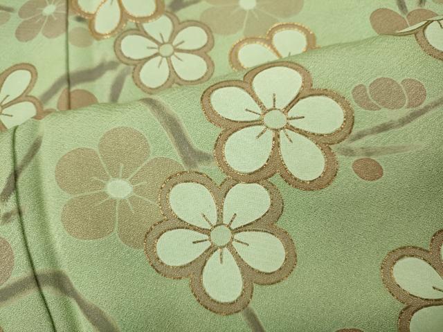 平和屋着物●訪問着 駒刺繍 枝花文 金彩 正絹 逸品 未使用 CABJ6567ut