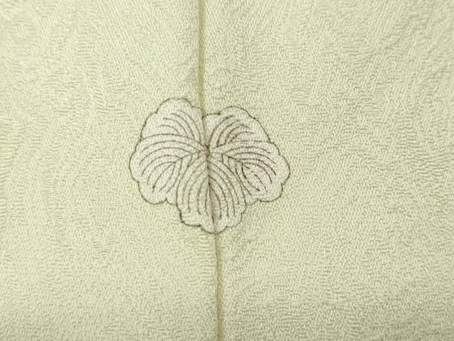 平和屋着物●上質な色無地 墨流し地紋 鳥の子色 正絹 逸品 CABJ6576ut