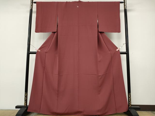 平和屋着物●上質な色無地 葡萄茶色 正絹 逸品 CABJ6577ut