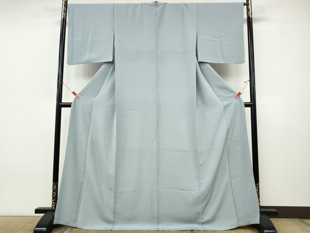 平和屋着物●本草木染作家 瑞寶 色無地 灰青色 やまと誂製 正絹 逸品 CABJ6578ut
