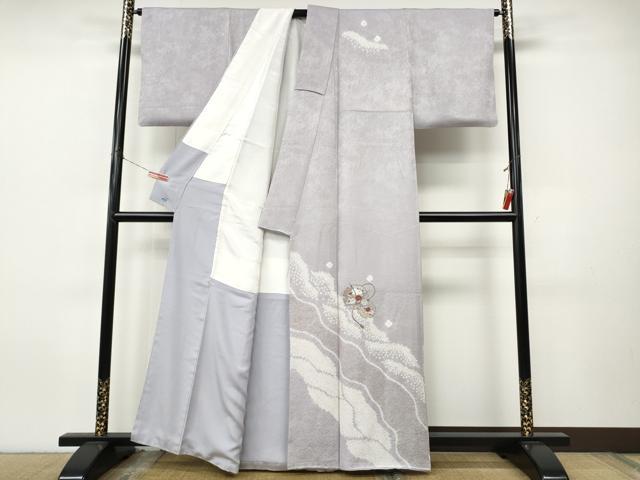 平和屋着物●中国三大刺繍 スワトウ刺繍 訪問着 絞り 刺繍 雪輪花文 金彩 三越扱い 正絹 逸品 CABJ6581ut