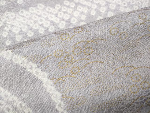 平和屋着物●中国三大刺繍 スワトウ刺繍 訪問着 絞り 刺繍 雪輪花文 金彩 三越扱い 正絹 逸品 CABJ6581ut
