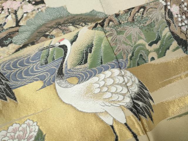 平和屋着物●豪華色留袖 寿光織 吉祥伝承図 金糸 さが美扱い 正絹 逸品 CABJ6583ut