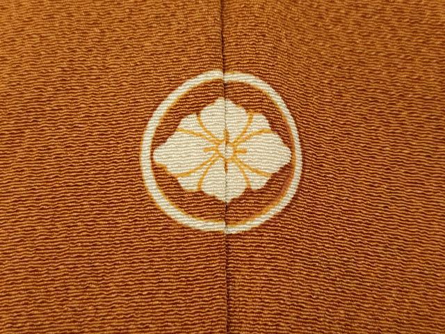 平和屋着物●上質な色無地 黄茶色 正絹 逸品 CABJ6591ut