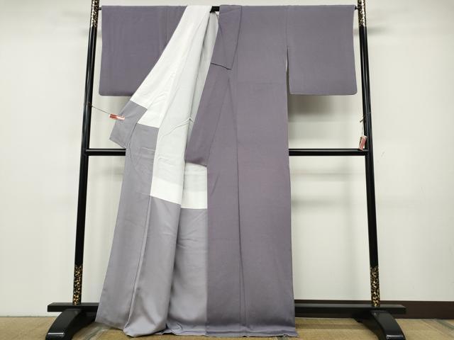 平和屋着物●上質な色無地 浅紫色 鬼しぼ縮緬 ロング丈 正絹 逸品 CABJ6594ut