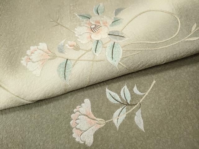 平和屋着物●訪問着 総刺繍 枝花文 暈し染め 正絹 逸品 CABJ6597ut