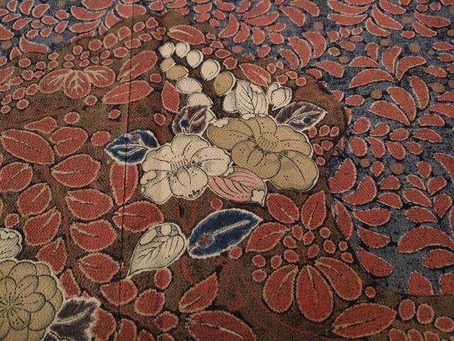 平和屋着物●訪問着 辻が花 鬼しぼ縮緬 正絹 逸品 CABJ6601ut