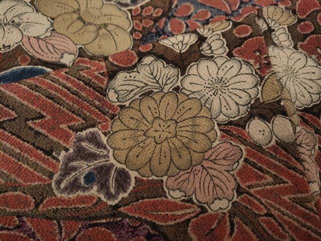 平和屋着物●訪問着 辻が花 鬼しぼ縮緬 正絹 逸品 CABJ6601ut
