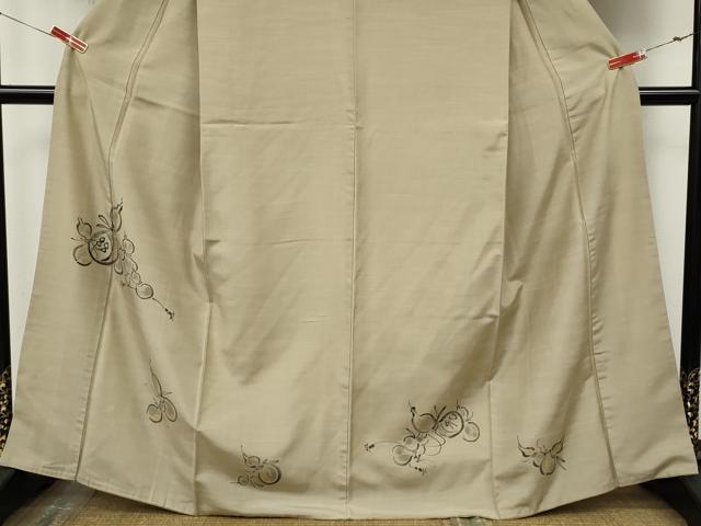 平和屋着物●訪問着 結城紬 手描き 瓢箪 金彩 証紙付き 正絹 逸品 CABJ6605ut