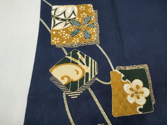平和屋着物●訪問着 駒刺繍 破れ色紙重ね鞠花文 金彩 正絹 逸品 CABJ6615ut