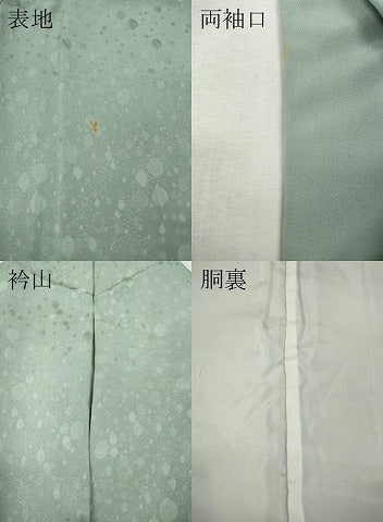 平和屋着物●上質な色無地 大小丸地紋 青磁鼠色 正絹 逸品 CABJ6620ut