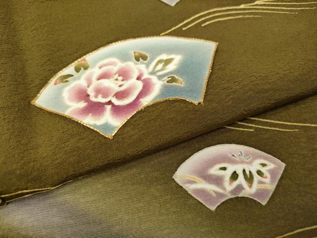 平和屋着物●豪華色留袖 作家物 駒刺繍 地紙花文 暈し染め 金彩 正絹 逸品 CABJ6623ut